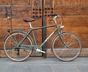Bicicletta in stile vintage per uomo con telaio doppia frasca in alluminio