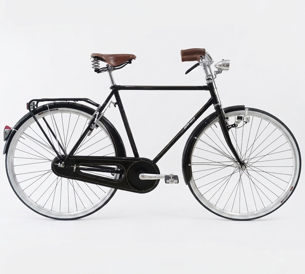 Vintage-Herrenfahrrad mit Stangenbremsen, Brooks-Sattel