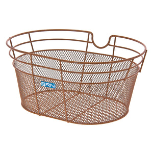Ghzste - Cestino anteriore in vimini per bicicletta, con telaio in ferro, intrecciato a mano, per cani, gatti e piccoli animali,11.81 x 9.84 inch