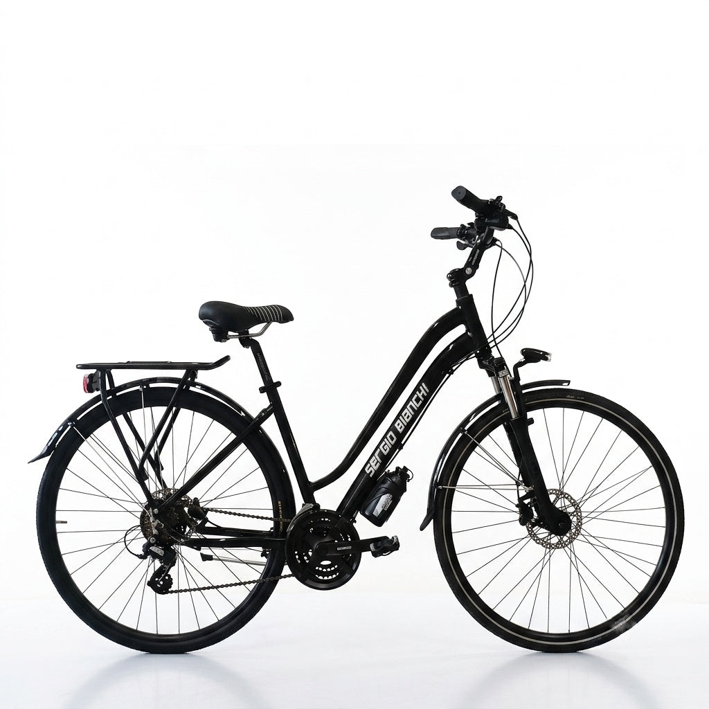 Citybike für Damen aus Aluminium mit Shimano-Scheibenbremsen, 21 Gänge – ciclisergiobianchi