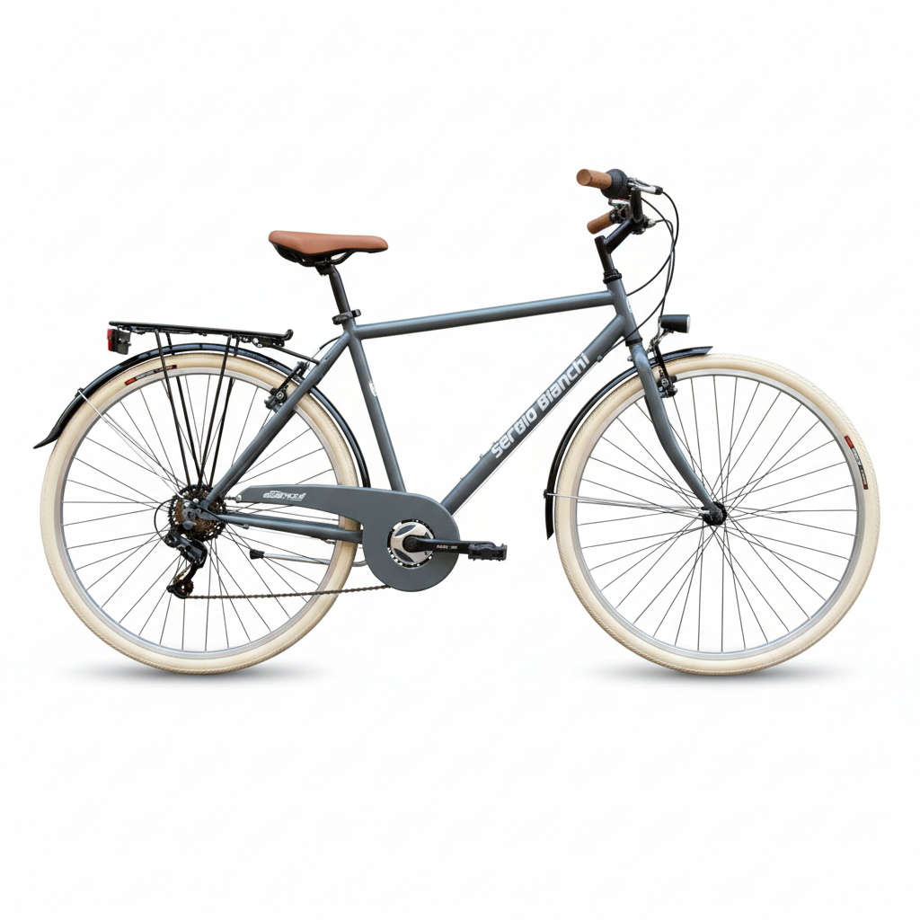 City Bike Vintage Uomo Rinascimento Grau 6-Gang-Schaltung