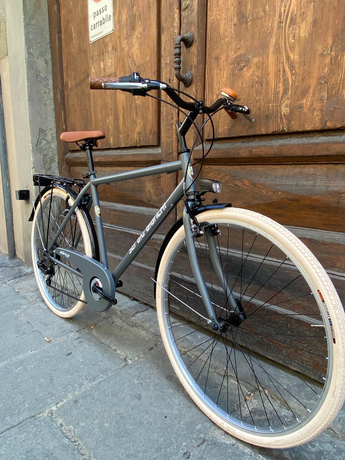 City Bike Vintage Uomo Rinascimento Grau 6-Gang-Schaltung