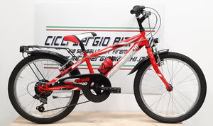 Bici Bambino 6-8 anni con  cambio 6 velocità dotata di parafanghi, luci, portapacchi, copricatena e campanello per pedalare in sicurezza