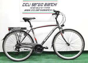 City bike in alluminio da uomo con cambio 21 velocità adatta a lunghi tragitti .